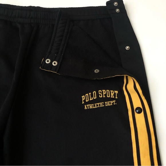 Vintage Ralph Lauren Polo Sport Men’s Varsity Basketball Warmup Black & Yellow - Picture 9 of 16